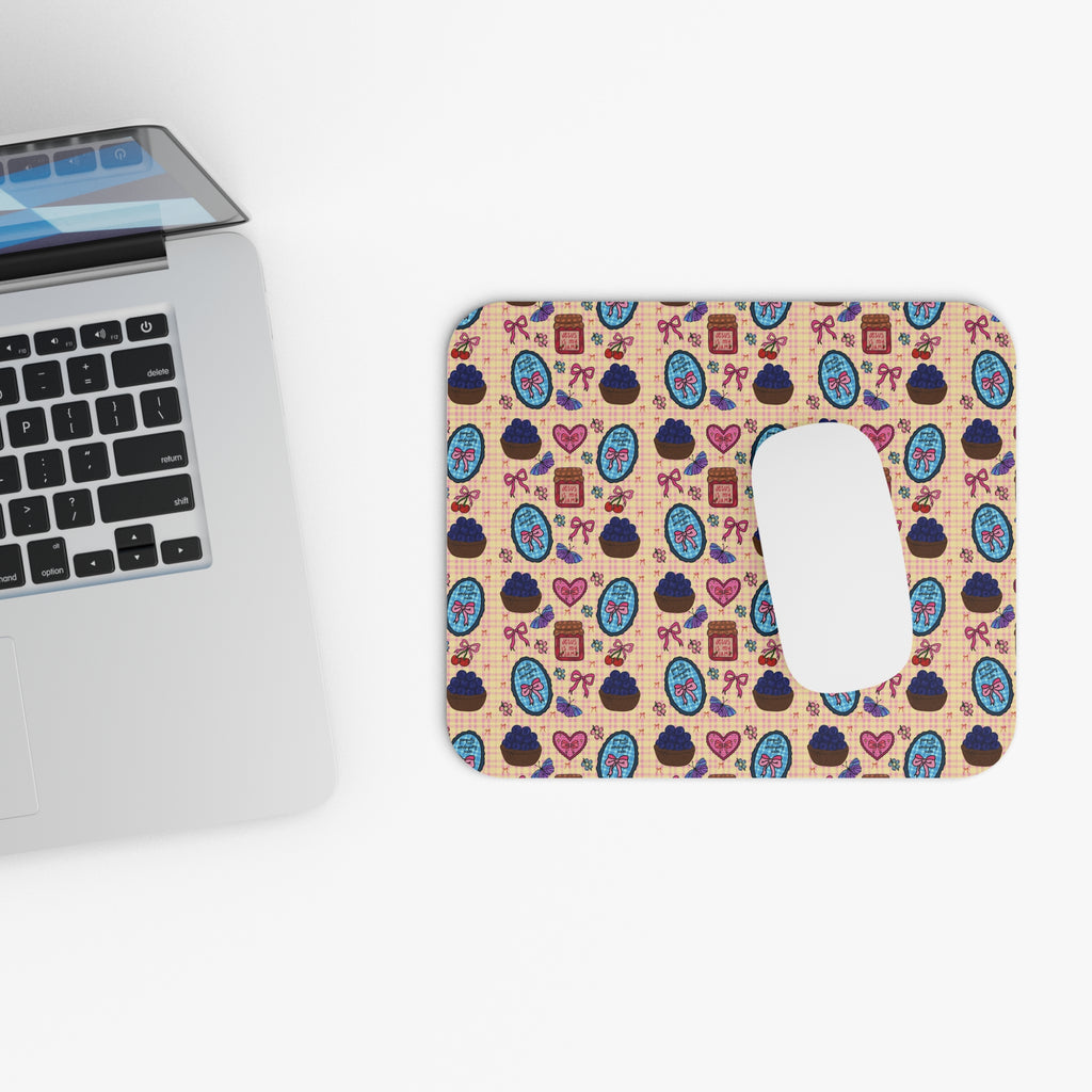 Cute faith based & blueberries Mouse pad- blueberries and bows